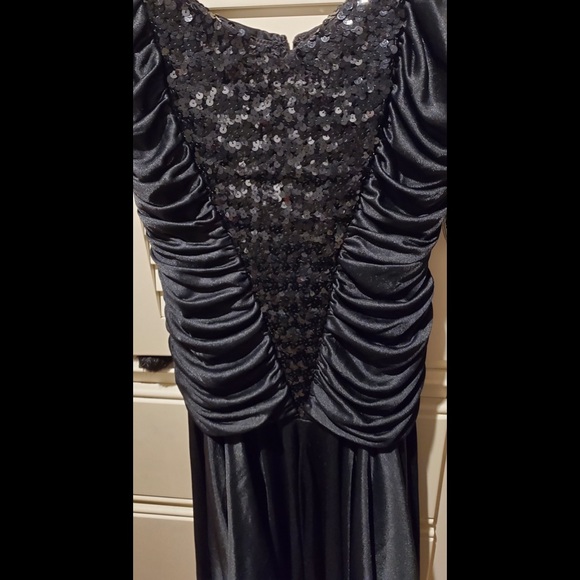EVC VTg Mathew Jo-Ed Sophisticates BLK SEQUENCE DRAPED DiscoCocktail Maxi 10 - Picture 3 of 9